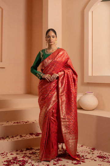 Silken splendor saree with smooth lustrous textures